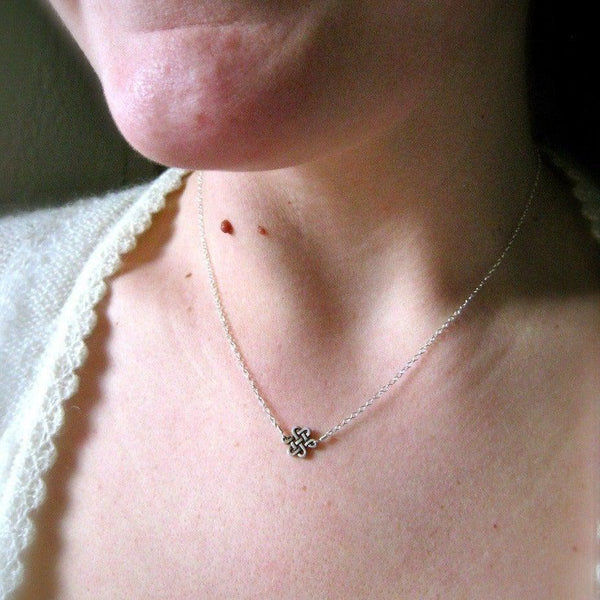The Knot Necklace - handmade gold or silver endless knot necklace - Foamy Wader