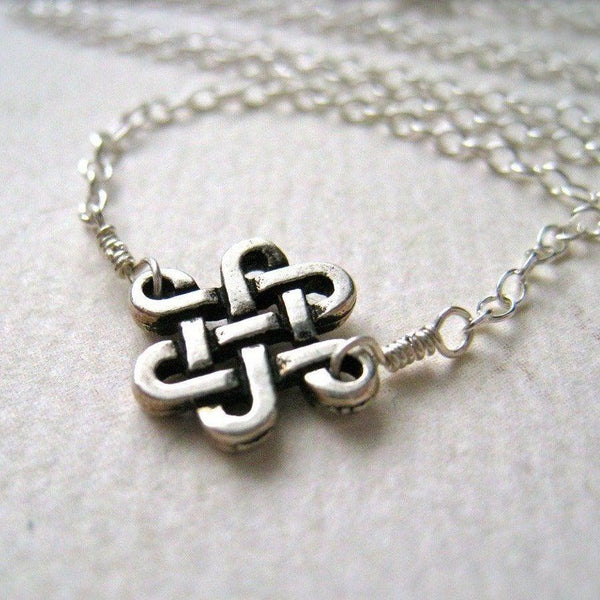 The Knot Necklace - handmade gold or silver endless knot necklace - Foamy Wader