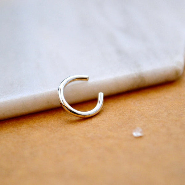 Eternity Nose Cuff - handmade smooth round septum cuff fake nose ring - Foamy Wader