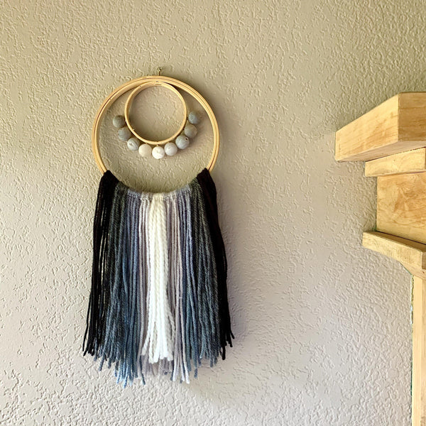 Phases - lunar moon phase handmade wall art, abundant being weaving home decor - Foamy Wader