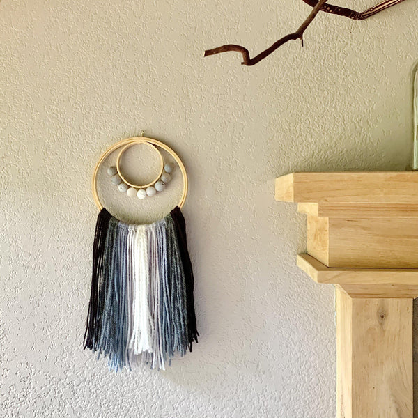 Phases - lunar moon phase handmade wall art, abundant being weaving home decor - Foamy Wader