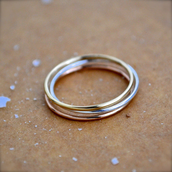 Eternity Ring - classic thin round stacking ring in precious metals - Foamy Wader