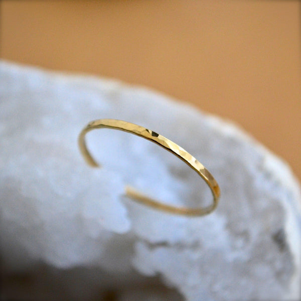 Shimmer Ring - minimalist handmade hammered stacking ring, sustainable jewelry - Foamy Wader