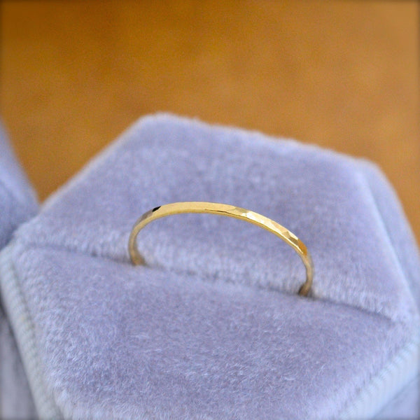 Shimmer Ring - minimalist handmade hammered stacking ring, sustainable jewelry - Foamy Wader