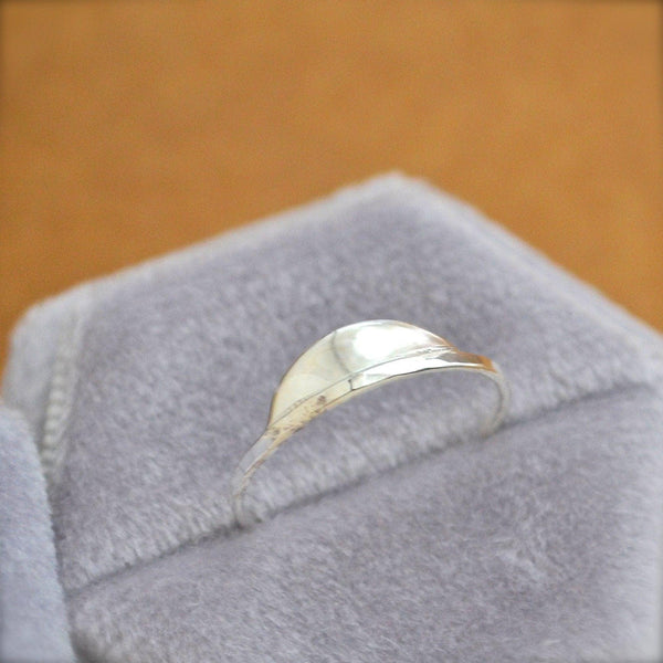 Sunrise Ring - handmade shimmering semi-circle sunrise stacking ring - Foamy Wader