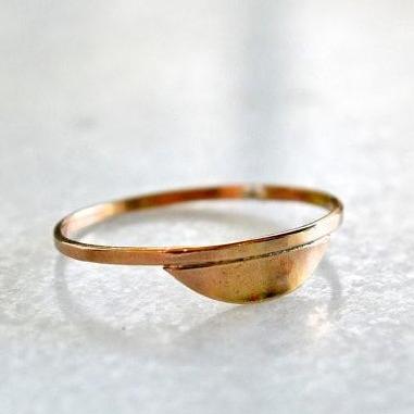 Sunrise Ring - handmade shimmering semi-circle sunrise stacking ring - Foamy Wader