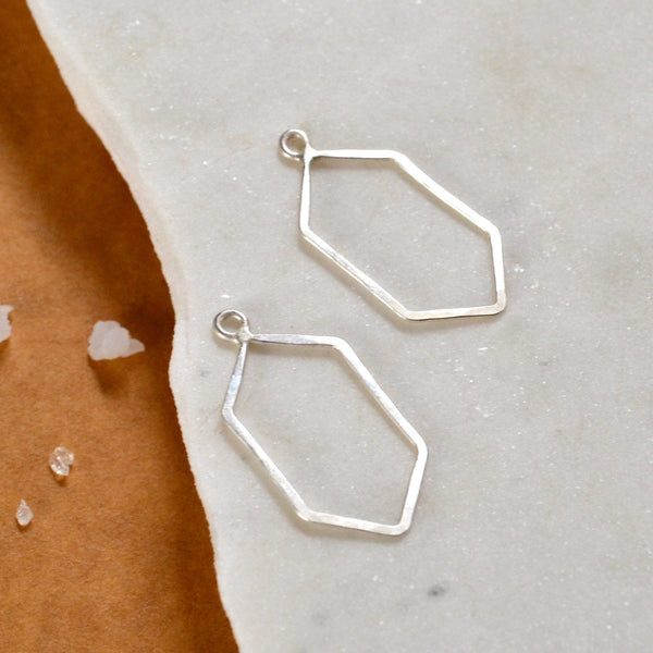 Boardwalk Earring Jackets - hexagon earring jacket charms for stud earrings - Foamy Wader
