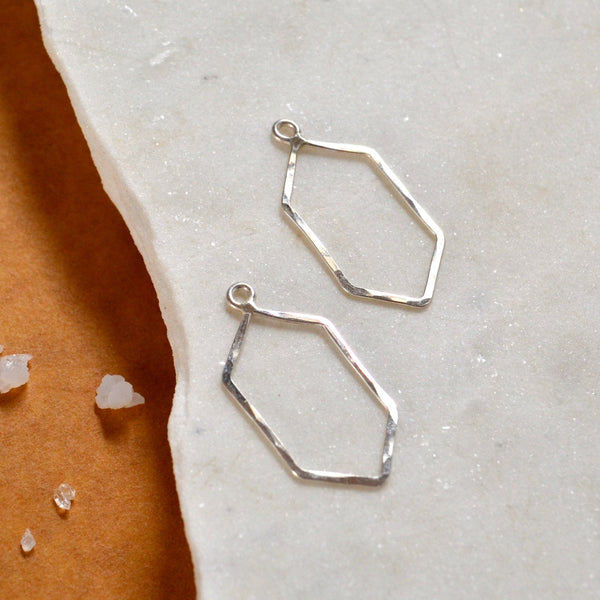Boardwalk Earring Jackets - hexagon earring jacket charms for stud earrings - Foamy Wader