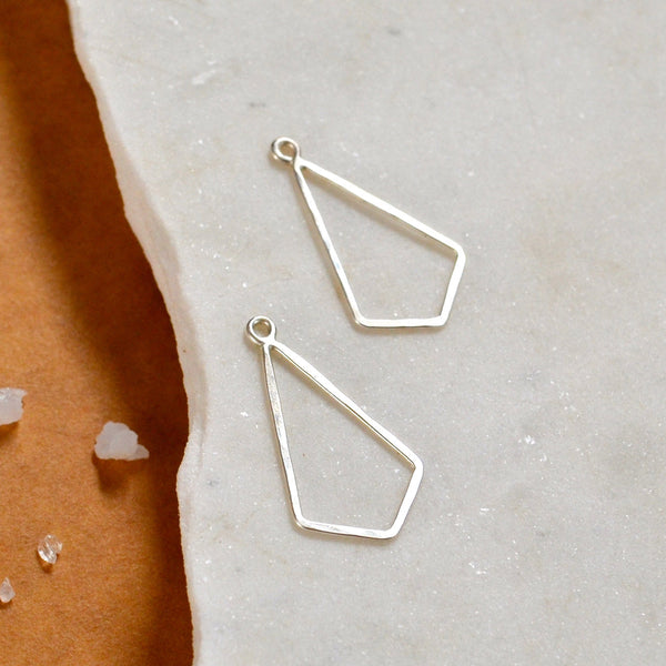 Dunes Earring Jackets - open kite shape jacket charms for stud earrings - Foamy Wader