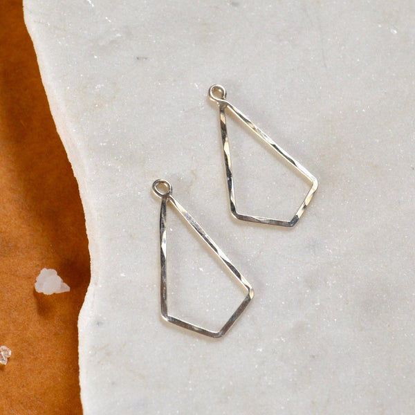 Dunes Earring Jackets - open kite shape jacket charms for stud earrings - Foamy Wader