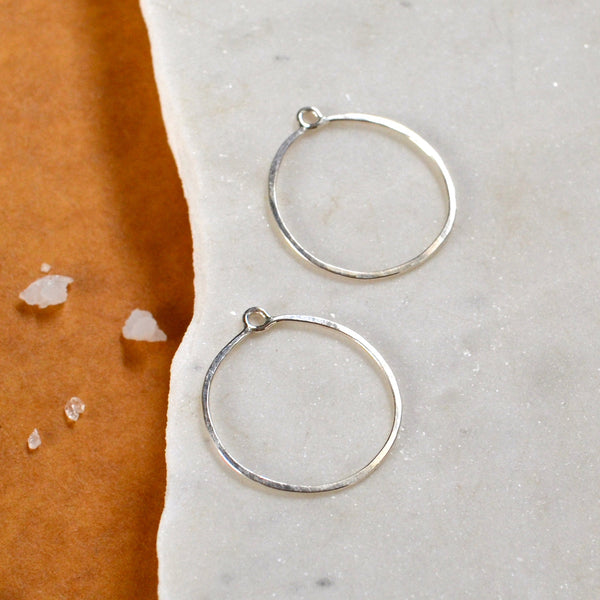 Shine Earring Jackets - open circle jacket charms for stud earrings - Foamy Wader