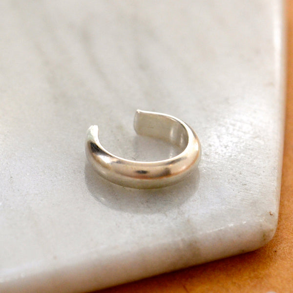 Chubby Ear Cuff - handmade 3mm wide half round stackable cuff earring - Foamy Wader