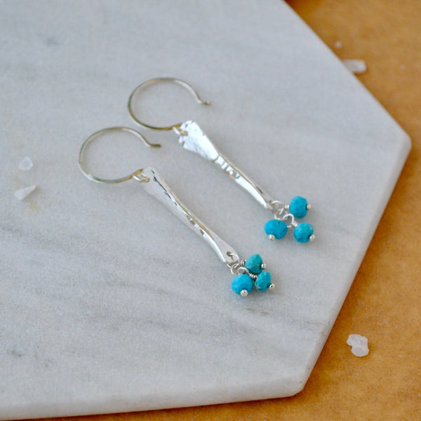 Sea Spray Earrings - modern dangle spike earrings with birthstones