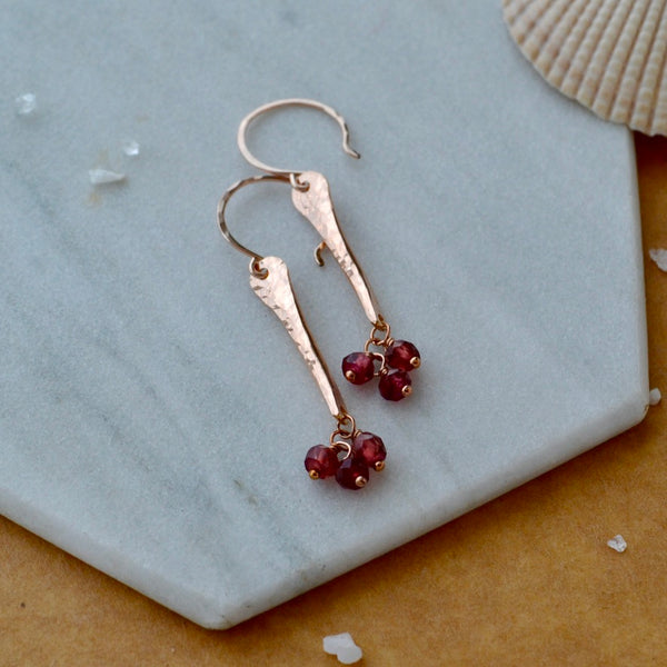 Sea Spray Earrings - modern dangle spike earrings with birthstones