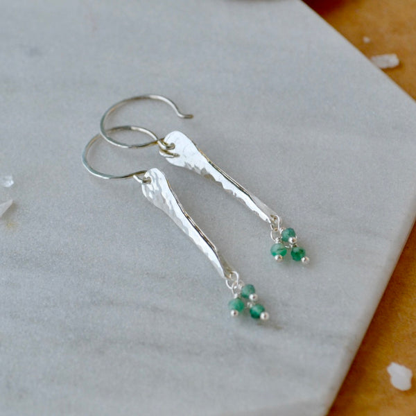 Sea Spray Earrings - modern dangle spike earrings with birthstones
