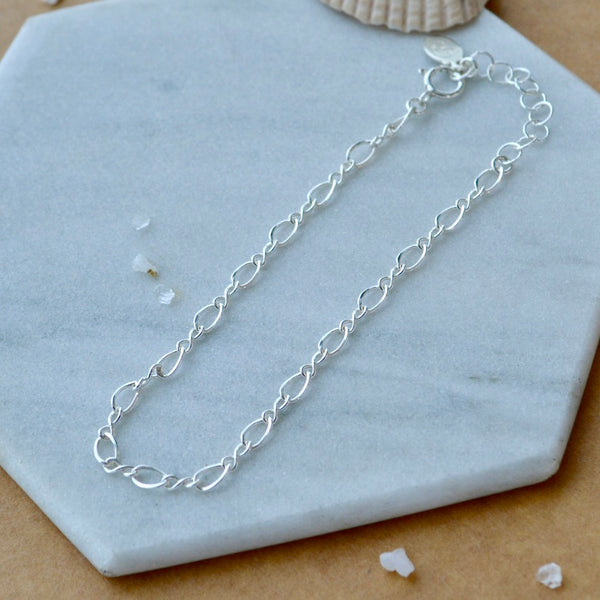 Curves Chain Bracelet - curvy infinity custom chain bracelet made to order