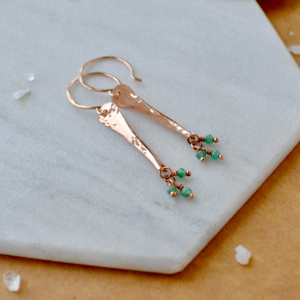 Sea Spray Earrings - modern dangle spike earrings with birthstones