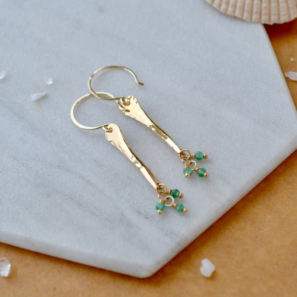 Sea Spray Earrings - modern dangle spike earrings with birthstones