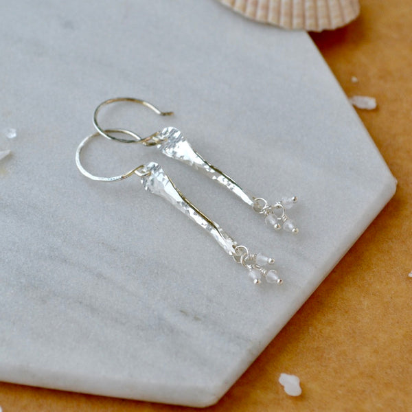 Sea Spray Earrings - modern dangle spike earrings with birthstones