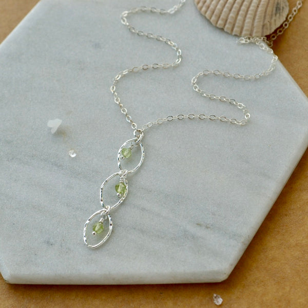 Splash Necklace - triple marquise dangle Y necklace with birthstones