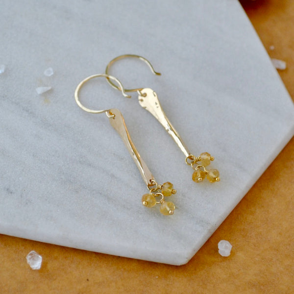 Sea Spray Earrings - modern dangle spike earrings with birthstones