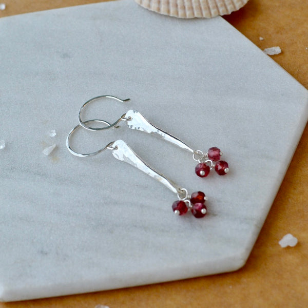 Sea Spray Earrings - modern dangle spike earrings with birthstones