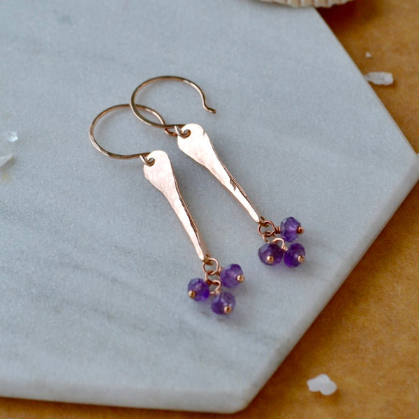 Sea Spray Earrings - modern dangle spike earrings with birthstones