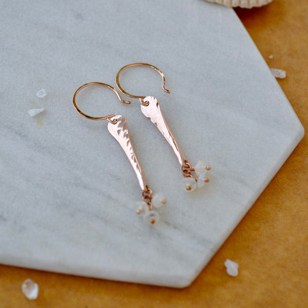 Sea Spray Earrings - modern dangle spike earrings with birthstones