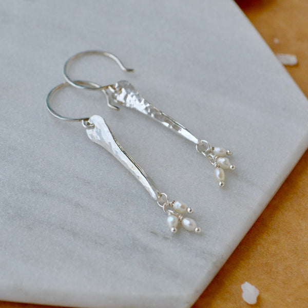 Sea Spray Earrings - modern dangle spike earrings with birthstones
