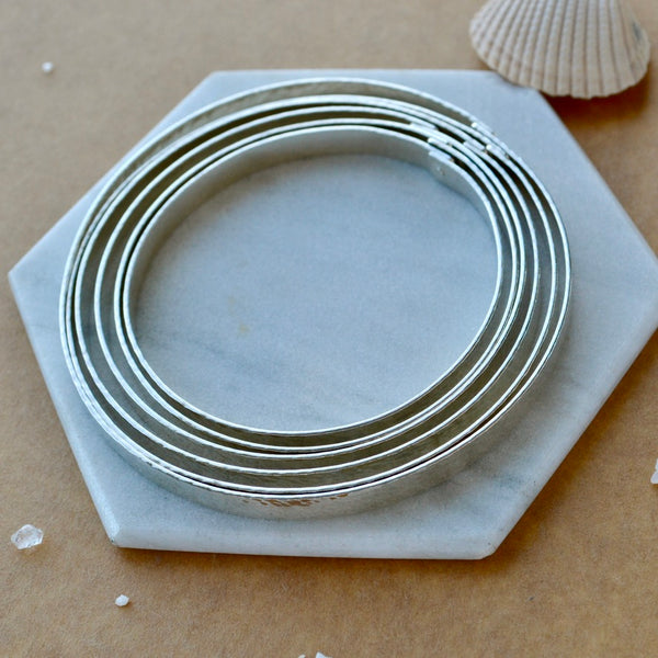 Whitecaps Bangle Bracelet - dappled circle bracelet bangle handmade