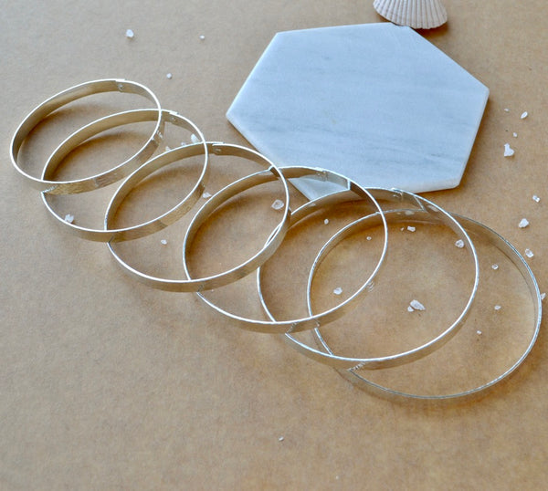 Whitecaps Bangle Bracelet - dappled circle bracelet bangle handmade