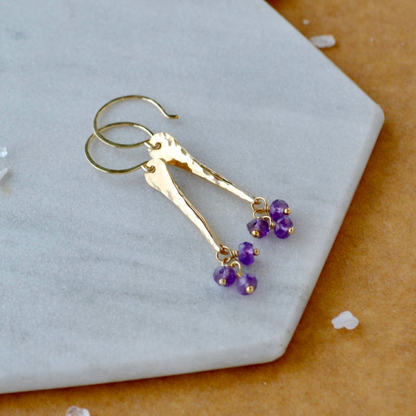 Sea Spray Earrings - modern dangle spike earrings with birthstones
