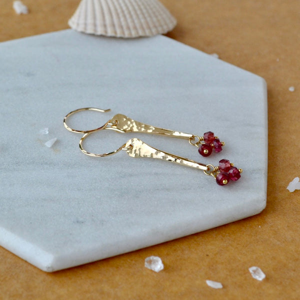 Sea Spray Earrings - modern dangle spike earrings with birthstones