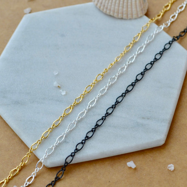 Curves Chain Anklet - curvy infinity chain ankle bracelet made to order