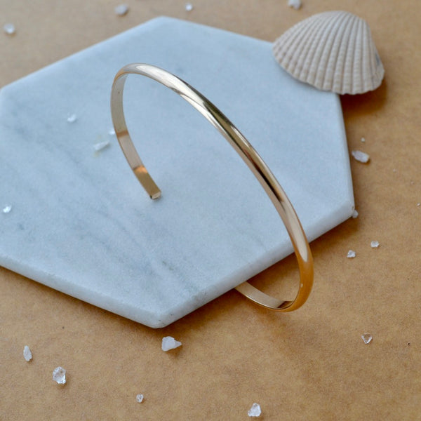 Chubby Cuff Bracelet - polished half round 3mm cuff bracelet