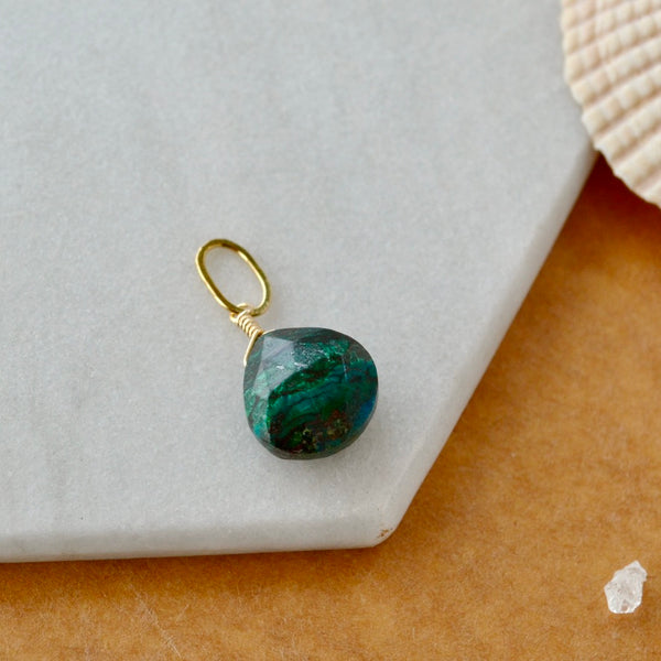 Reef Gem Charm - banded blue green chrysocolla gemstone charm