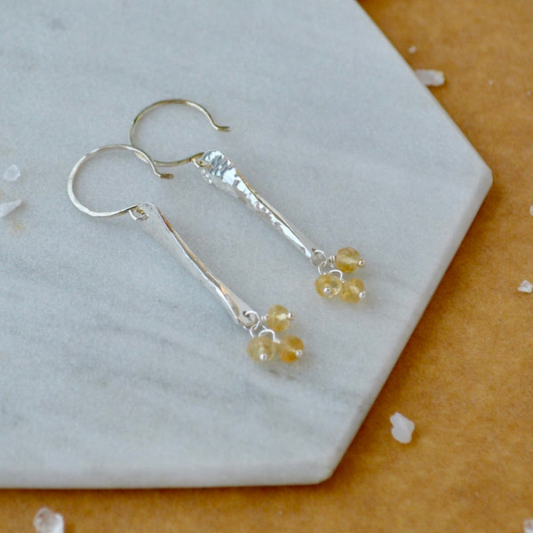 Sea Spray Earrings - modern dangle spike earrings with birthstones