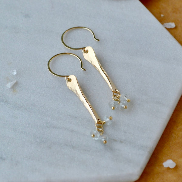 Sea Spray Earrings - modern dangle spike earrings with birthstones