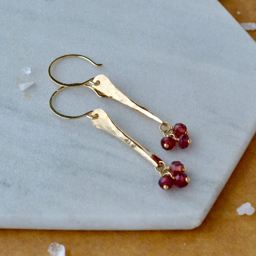 Sea Spray Earrings - modern dangle spike earrings with birthstones