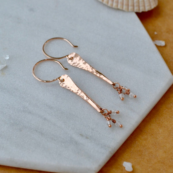 Sea Spray Earrings - modern dangle spike earrings with birthstones