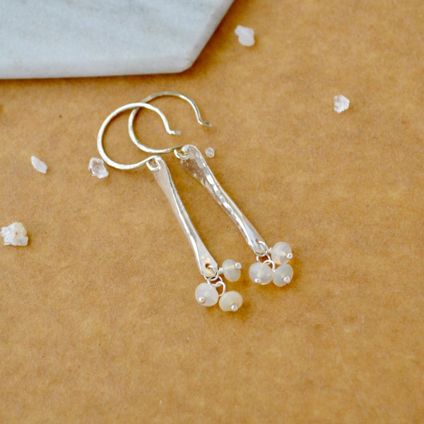 Sea Spray Earrings - modern dangle spike earrings with birthstones