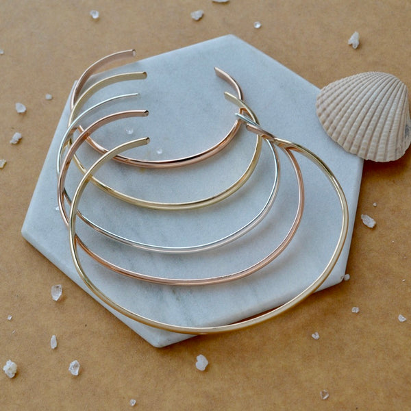 Chubby Cuff Bracelet - polished half round 3mm cuff bracelet