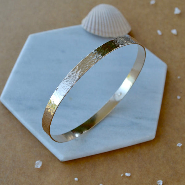 Whitecaps Bangle Bracelet - dappled circle bracelet bangle handmade