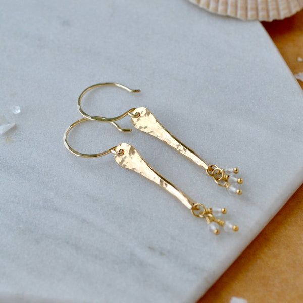 Sea Spray Earrings - modern dangle spike earrings with birthstones