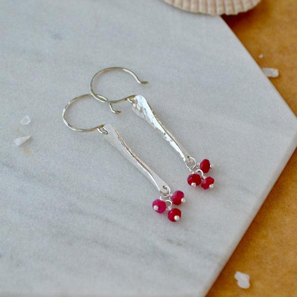 Sea Spray Earrings - modern dangle spike earrings with birthstones