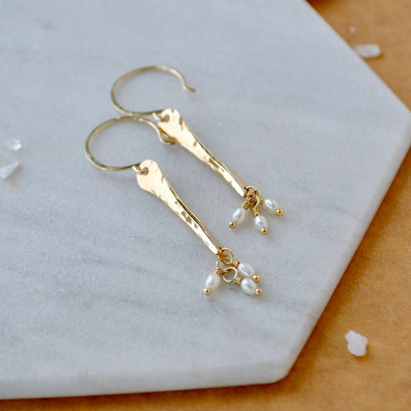 Sea Spray Earrings - modern dangle spike earrings with birthstones
