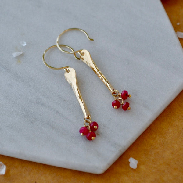 Sea Spray Earrings - modern dangle spike earrings with birthstones