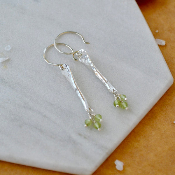 Sea Spray Earrings - modern dangle spike earrings with birthstones