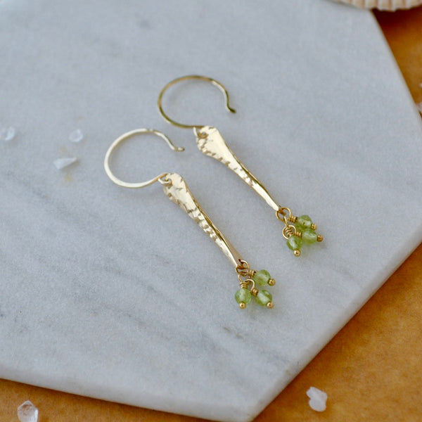 Sea Spray Earrings - modern dangle spike earrings with birthstones