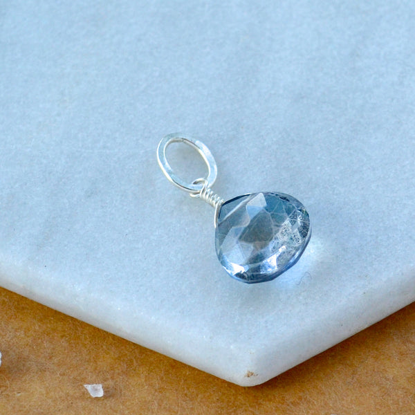 Azure Gem Charm - blue mystic quartz gemstone charm pendant